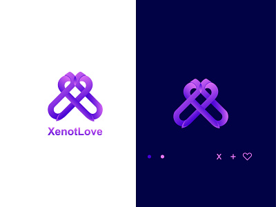 XenotLove Modern Logo Design branding design graphic design icon illustration logo logo design love logo ux x letter logo xenotlove modern logo