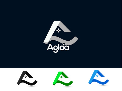 Modern A Letter Real Estate Logo // Aglaia logo