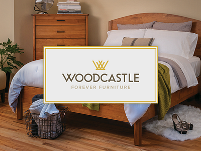 Woodcastle Logo castle crown furniture icon king logo logomark wood