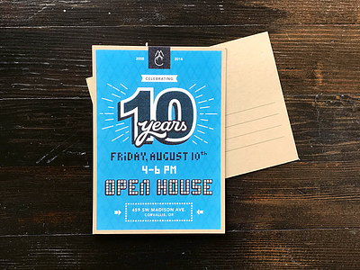 Anniversary Invitation 10 years anniversary invitation invite kraft mailer postcard