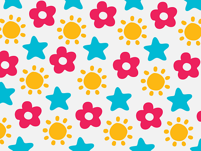 Logo Pattern bright cheerful flower flowers fun icons pattern patterns playful star stars sun sunshine