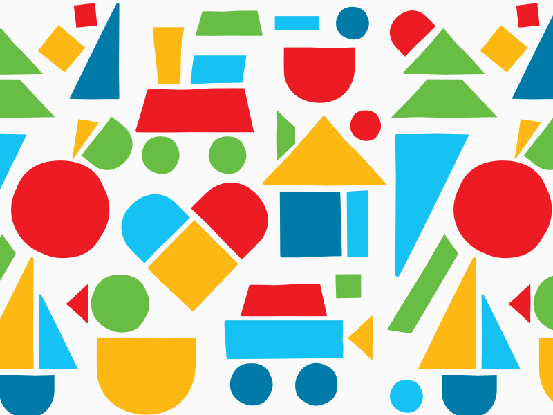 Youthful Pattern patterns fun diversity youth illustrations bright colors bright color shapes building blocks children childcare children youthful pattern