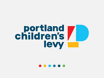 portland Children's levy bright children icon kids letter letter icon logo logo design logotype p primary colors youth youthful