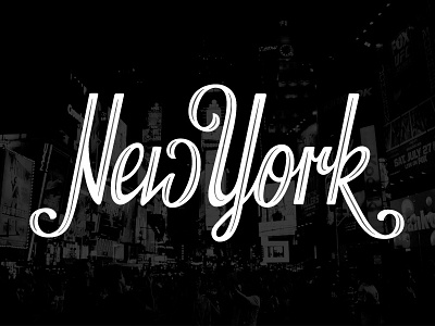 New York hand drawn lettering new york nyc script typography