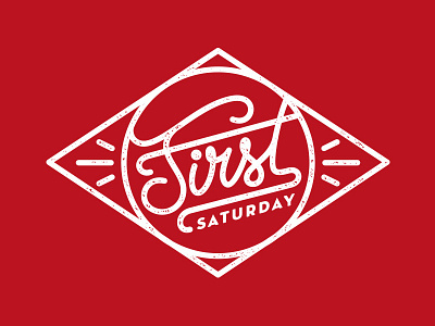 First Saturday first lettering logo saturday script type typography vector