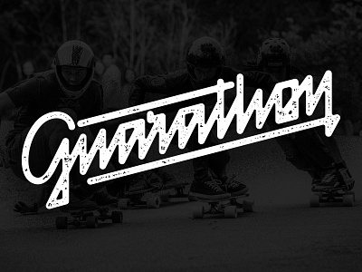 Gnarathon gnarathon logo longboarding script texture type typography vector