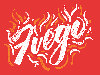 Fuego brush lettering flame fuego lettering script type typography