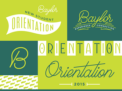 Baylor Orientation baylor connection experience lettering line logo orientation script type typography