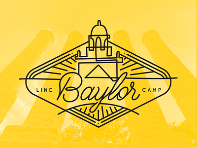 Baylor Line Camp 2015 badge baylor camp lettering line logo script type typography