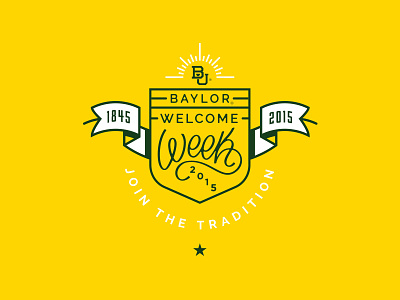 Welcome Week badge baylor lettering logo script shield type typography week welcome