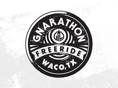 Gnarathon Freeride badge freeride gnarathon logo texture typography waco