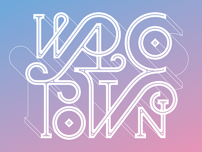 Wacotown gradient inline lettering typography wacotown