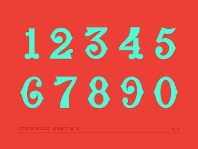 Greenwood Numerals WIP glyphs greenwood hand lettering lettering numbers numerals type typography