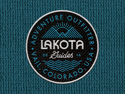 Lakota Guides adventure colorado guides lakota lettering mountains outfitter patch river