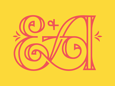 E & A a drop cap e lettering ligature monogram serif