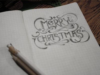 Merry Christmas! custom hand drawn type typography