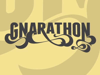 Gnarathon gnar logo swashes type typography