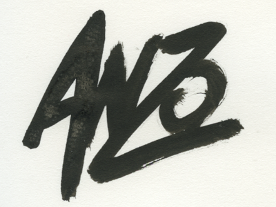 Personal Logo anzo llitto hand drawn ink drawing typography