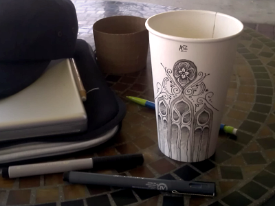 Cup Sketch drawing frivolous embellishment gothic illustration