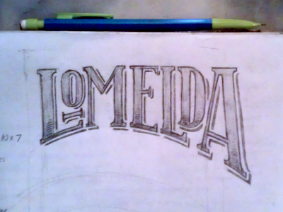 Lomelda custom lettering tall boys typography
