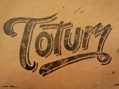 totvm woodcut lettering totum woodcut