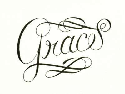 Grace anzo calligraphy grace lettering pen and ink sketch typography