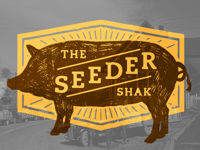 The Seeder Shak logo pig seeder shak sketch