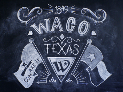 Waco, Texas anzollitto chalk lettering love dem kooks texas waco