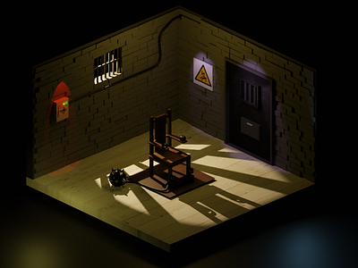 Lonely and cruel prison 3d graphic design