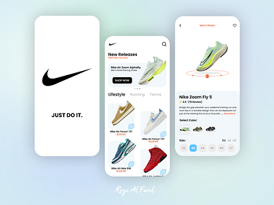 Nike App branding graphic design logo ui