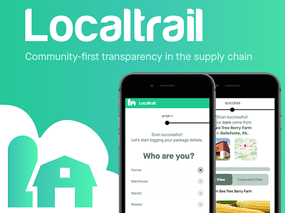 Localtrail, a blockchain app that won the Consensus Hackathon blockchain blockchain design blockchain ux crypto crypto design crypto ux dapp decentralized application design supply chain ux