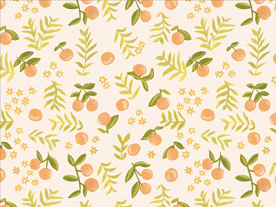 Clementine Pattern Design branding clementine design floral illustration art orange pattern surface pattern