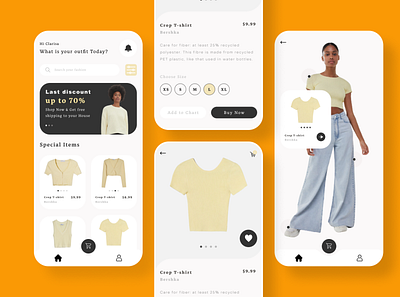 Clothing App Store - Mobile App design mobile ui