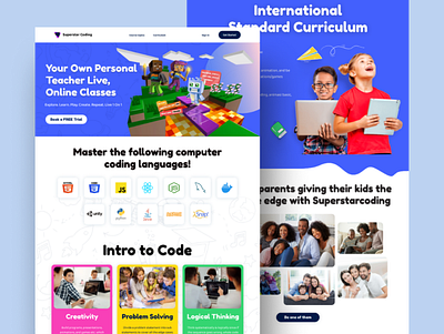 Superstar Learning Redesign - Website Landing Page design ui website