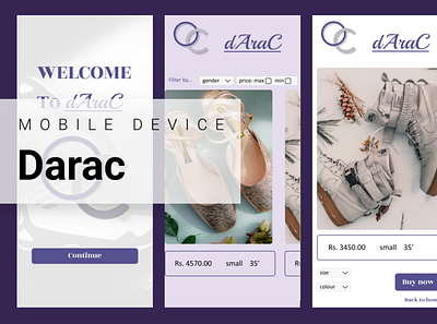 Darac - Online shoe store app design figma illustration mobi mobile online store ui ux