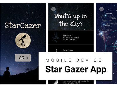 Star Gazer - Star gazing mobile app app dark dark theme design figma gaze mobile online star ui ux