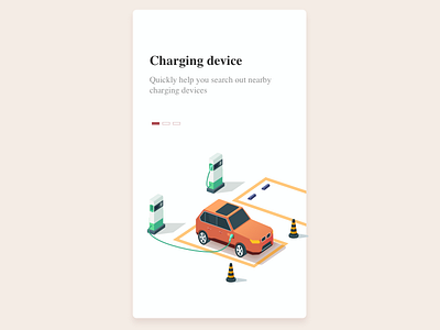 Charging Device 2.5d app car electromobile illustration recharge ui