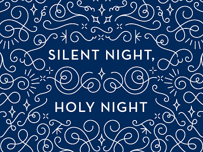 Silent Night Card Detail christmas holiday holiday card illustrator monoline ornaments silent night typogaphy vector winter