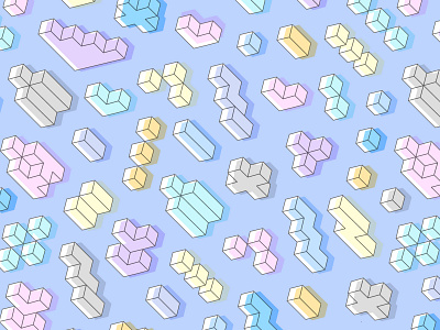 Cube Pattern background blocks colorful cube cubes fun illustration illustrator isometric outline pastel pattern repeat shapes tetris vector