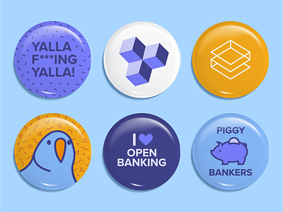 TrueLayer Buttons api badges banking branding buttons confetti fintech illustration illustrator open banking party parrot pattern swag technology vector