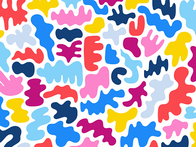 Rainbow Shapes bright colorful confetti fun illustration illustrator organic party pattern shapes vector