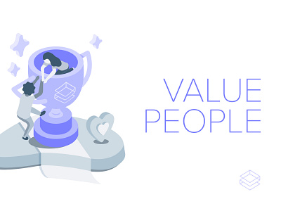 TrueLayer Values • Value People culture design system fintech illustration illustrator isometric life people technology values vector