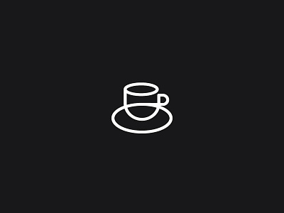 Simple cup coffee cup icon line art logo mark mug plate simple