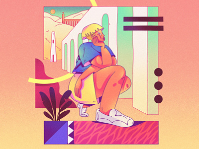 Character design - abstract comic - 1 bright colors character character design color composition design dribbble gradients illustration shapes