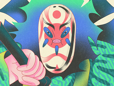 Mask character color design dribbble illustration shapes