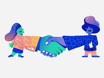 Handshake! character character design color gradients illustration shapes