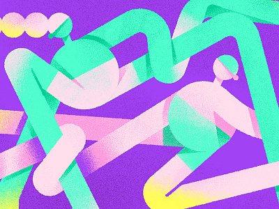 Intertwined abstract bright colors character character design color colors composition design dribbble experimentation flat gradients illustration shapes web
