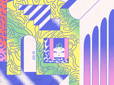 three dee abstract bright color colors composition design dribbble experimentation faces gradients illustration shapes web