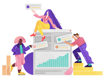 more web characters abstract bright character character design color colors composition design dribbble faces flat illustration shapes web