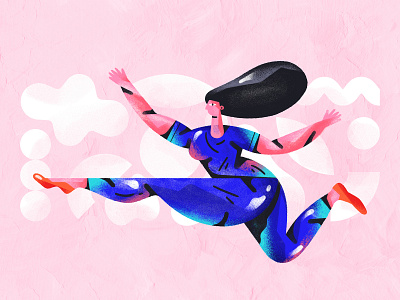 Jump! abstract bright colors character character design color composition design dribbble experimentation flat gradients illustration shapes web